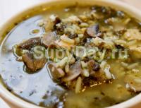 Mushroom soup made from frozen mushrooms